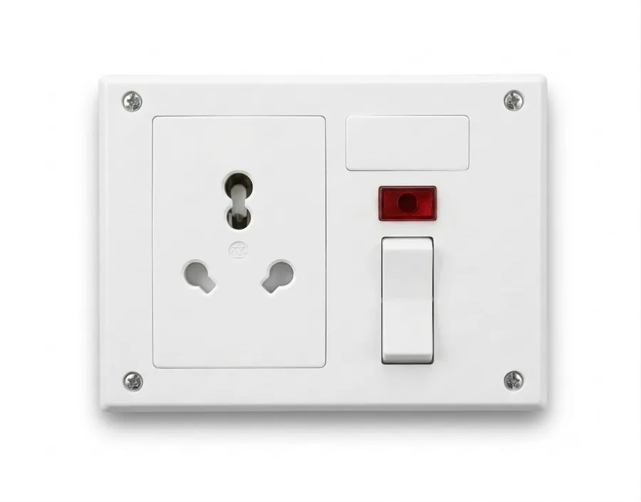 Anchor Penta Urea 5-In-1 Combined Unit (Urea Back Piece) White 6A/16A Neo Capton 5-In-1 with 4 Fixing Holes (Model 39983)