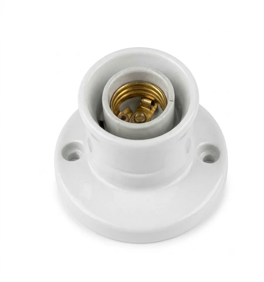 Anchor General Accessories Lamp Holder (Metal Ring) White Batten Holder (Model 39800)