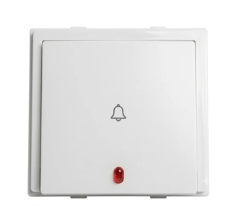 Anchor Penta Zen White 10A Bell Push Switch With Indicator 2 Module (Model 65177)
