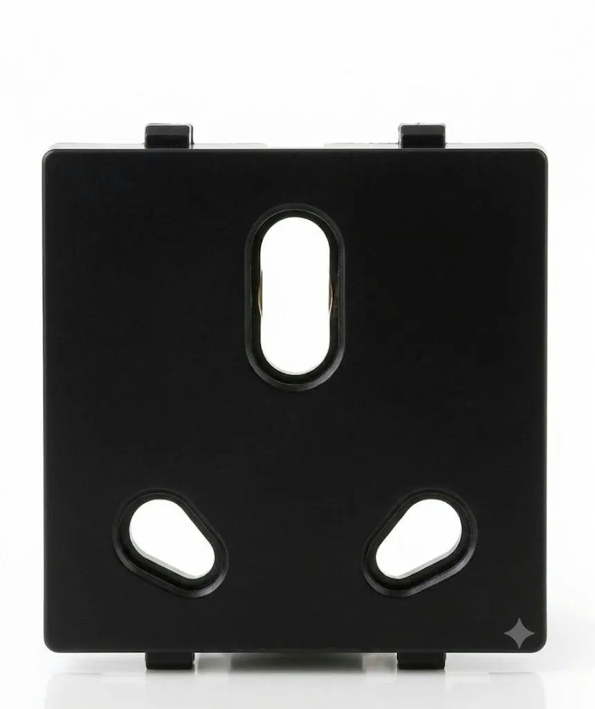 Anchor Penta Graphite Black 6A/16A Twin Socket 2 Module ISI (Model 65205B)