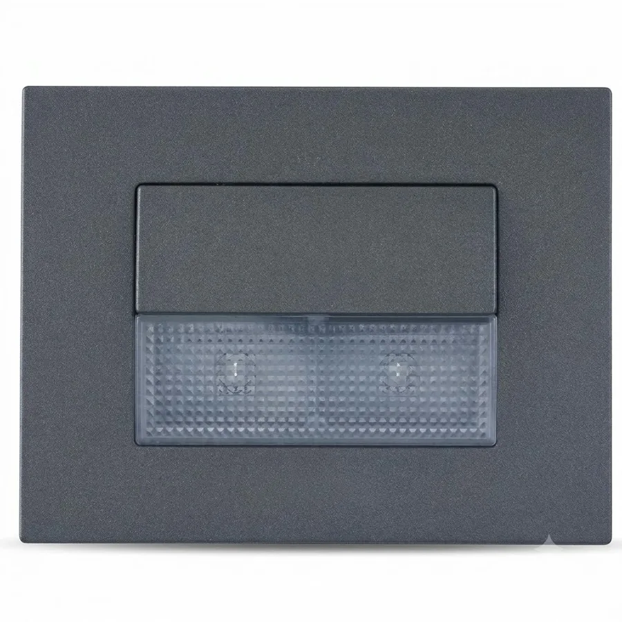 Anchor Penta Graphite Black FootLight LED based with 3 Module GINA Plate (Cool Day Light) 230V~ 50Hz (Model 65705B-C)