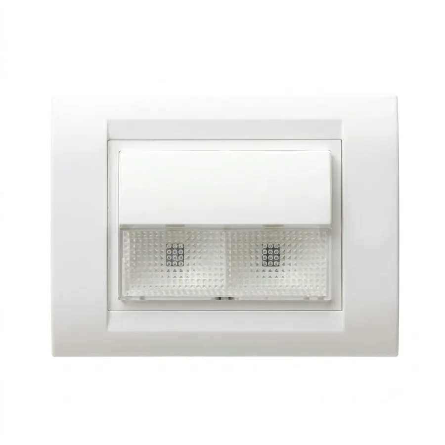 Anchor Penta White Emergency LED Light Unit with 3 Module GINA Plate (Model 65711-C)