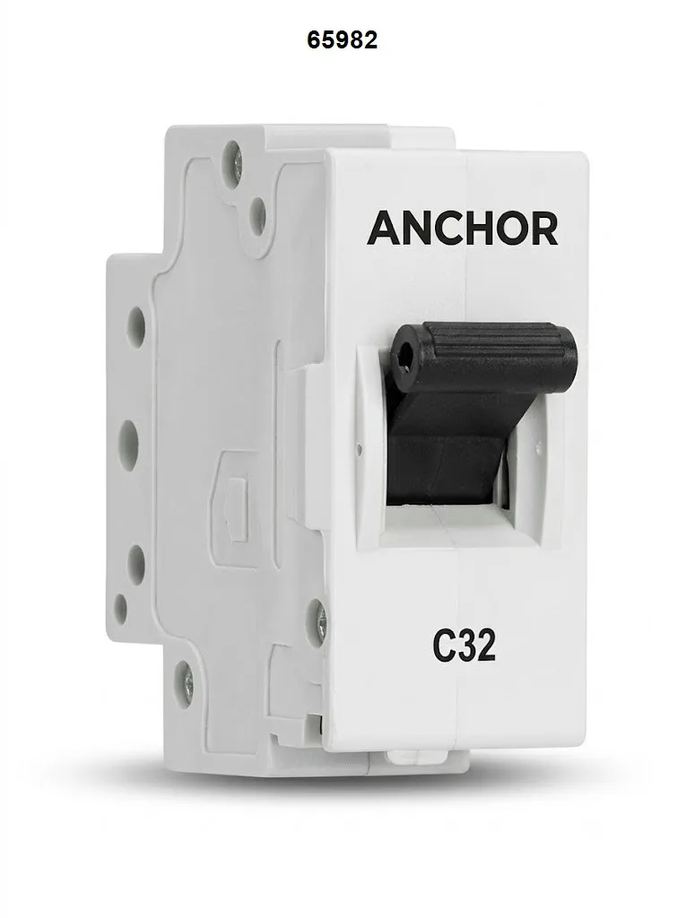 Anchor Penta White Uno Mini Modular MCB 16A SP C Curve 3kA IS/IEC 60898-1 (Model 65982)