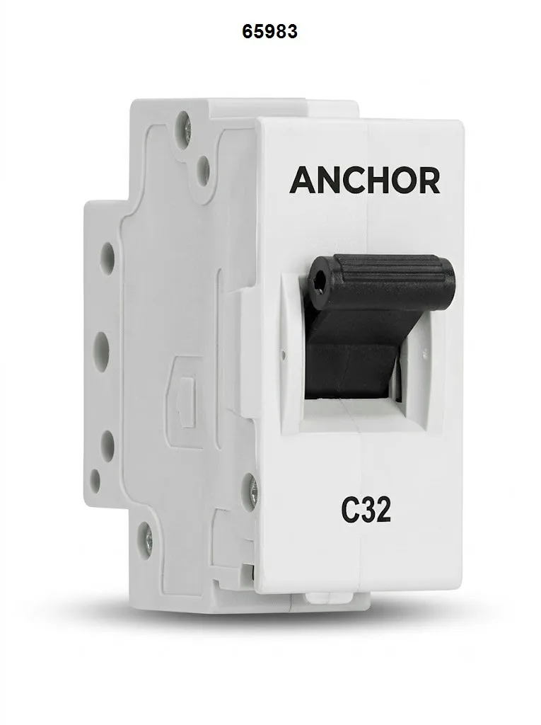 Anchor Penta White Uno Mini Modular MCB 20A SP C Curve 3kA IS/IEC 60898-1 (Model 65983)