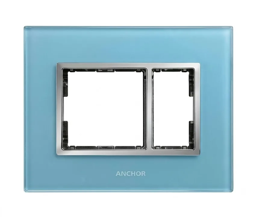 Anchor Penta Xena Blue Plate 8 Module Horizontal (Model 65908ABU)