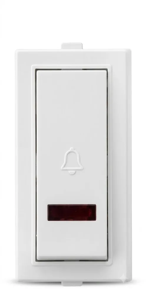 Anchor Rider White 6A Bell Push Switch With Indicator Slim (Model 47105)