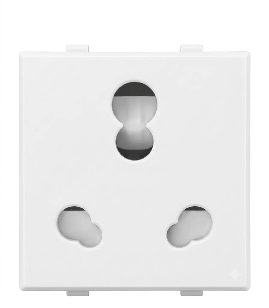 Anchor Rider White 6A/16A Twin Socket ISI 2 Module (Model 47366)