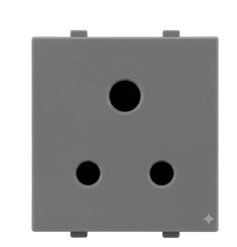 Anchor Rider Graphite Black 3 Pin Round Socket (With Shutter) 6A 240V~ (Model 47369GB)