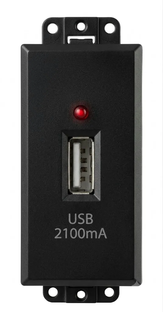 Anchor Rider Graphite Black USB Charger 2.1A 1 Module 1 Port (Model 47680GB)