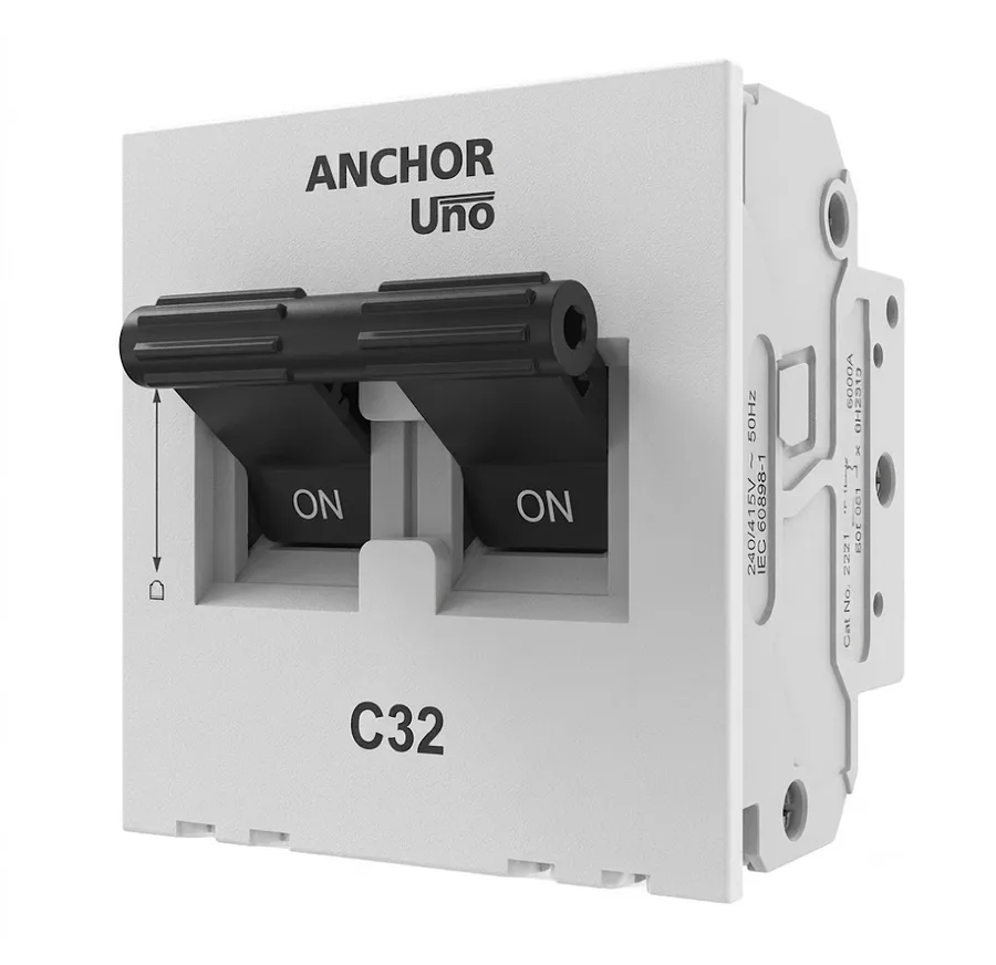 Anchor Rider White 16A DP C Mini MCB (Model 47114)