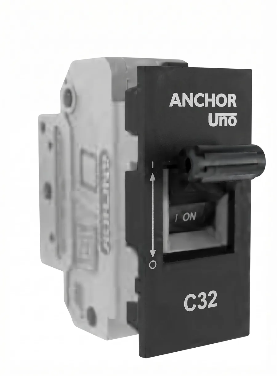 Anchor Roma Classic UNO MINI Modular 16A SP C-Curve MCB Matt Black (Model 98071MB)