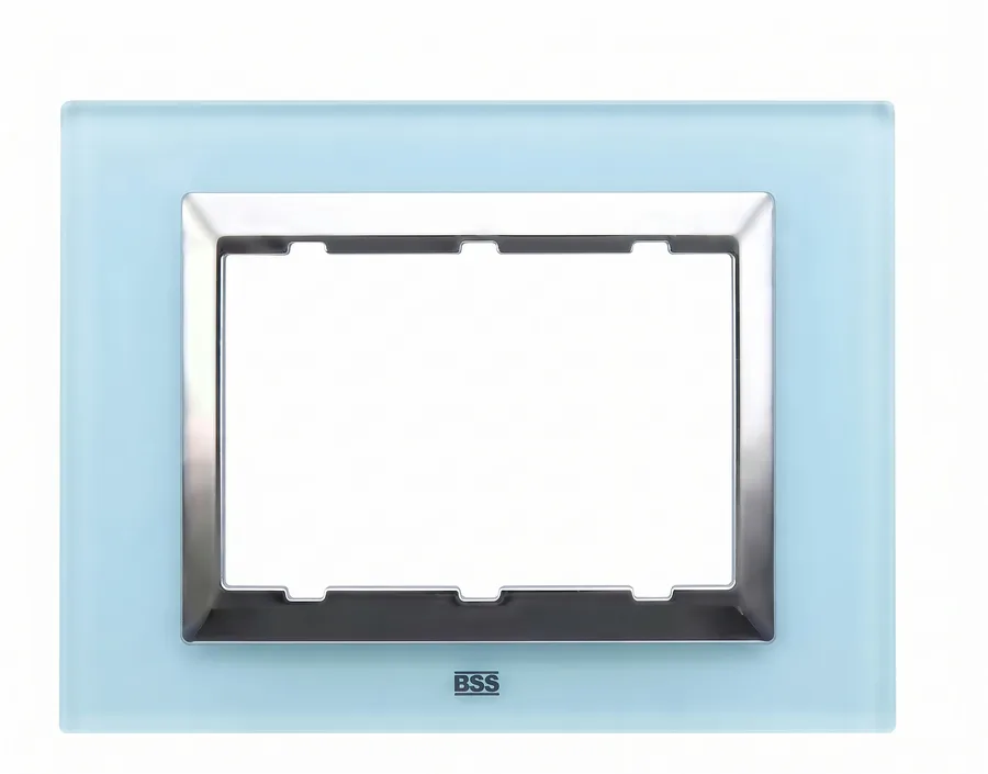 Anchor Roma Vetro 8 Module Square Glass Plate Aqua Blue (Model 30260GAB)