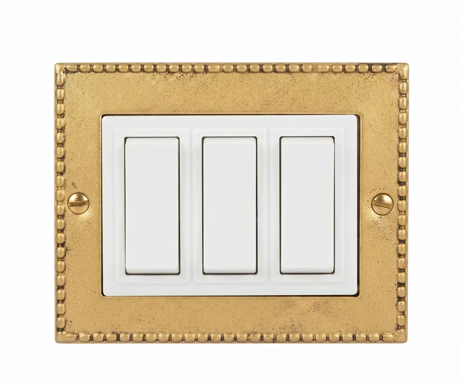 Anchor Roma Classic 8 Module Square Classic Gold Plate With White Frame (Model 21929GD)