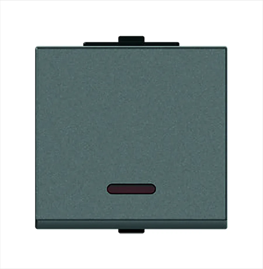Anchor Roma Plus 20A 1 Way Switch With LED Indicator 2 Module Black (Model 279263)