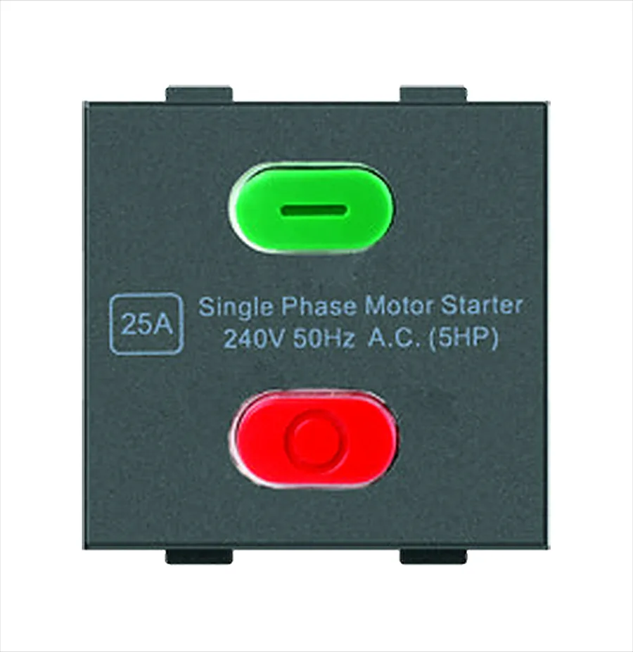 Anchor Roma Plus 25A Motor Starter Switch 2 Module Black (Model 279241)