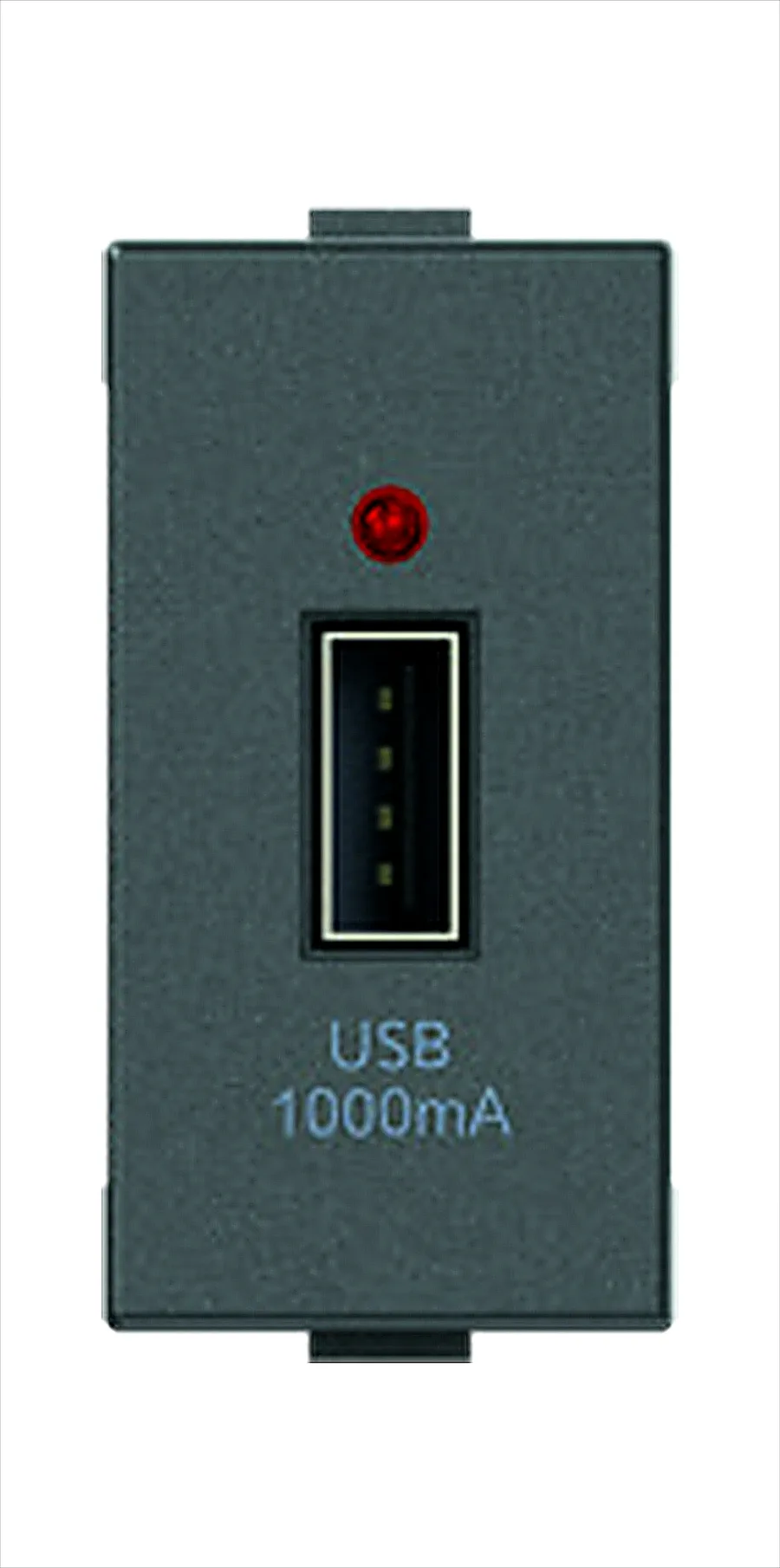 Anchor Roma Plus USB-A Charger Single Port 2.1A 5V DC 1 Module Black (Model 279109)