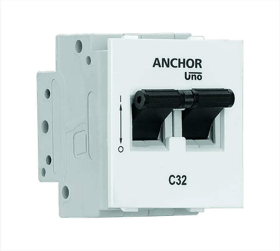 Anchor Roma Plus 10A DP C-Curve Mini Modular MCB (Model 89987)
