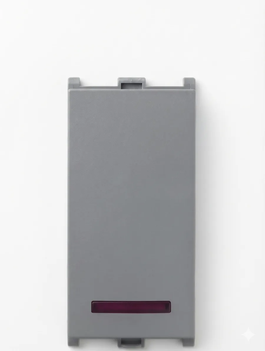 Anchor Roma Urban 10AX 1 Way Switch With Indicator 1 Module Graphite Black (Model 66111GB)