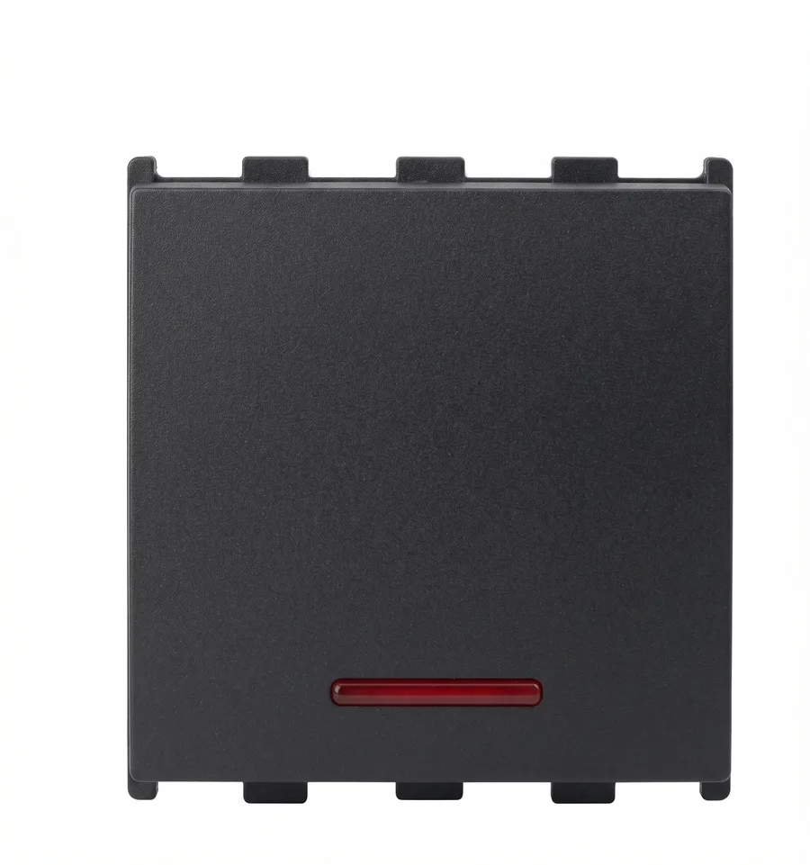 Anchor Roma Urban 10AX 1 Way Switch With Indicator 2 Module Black (Model 66211B)