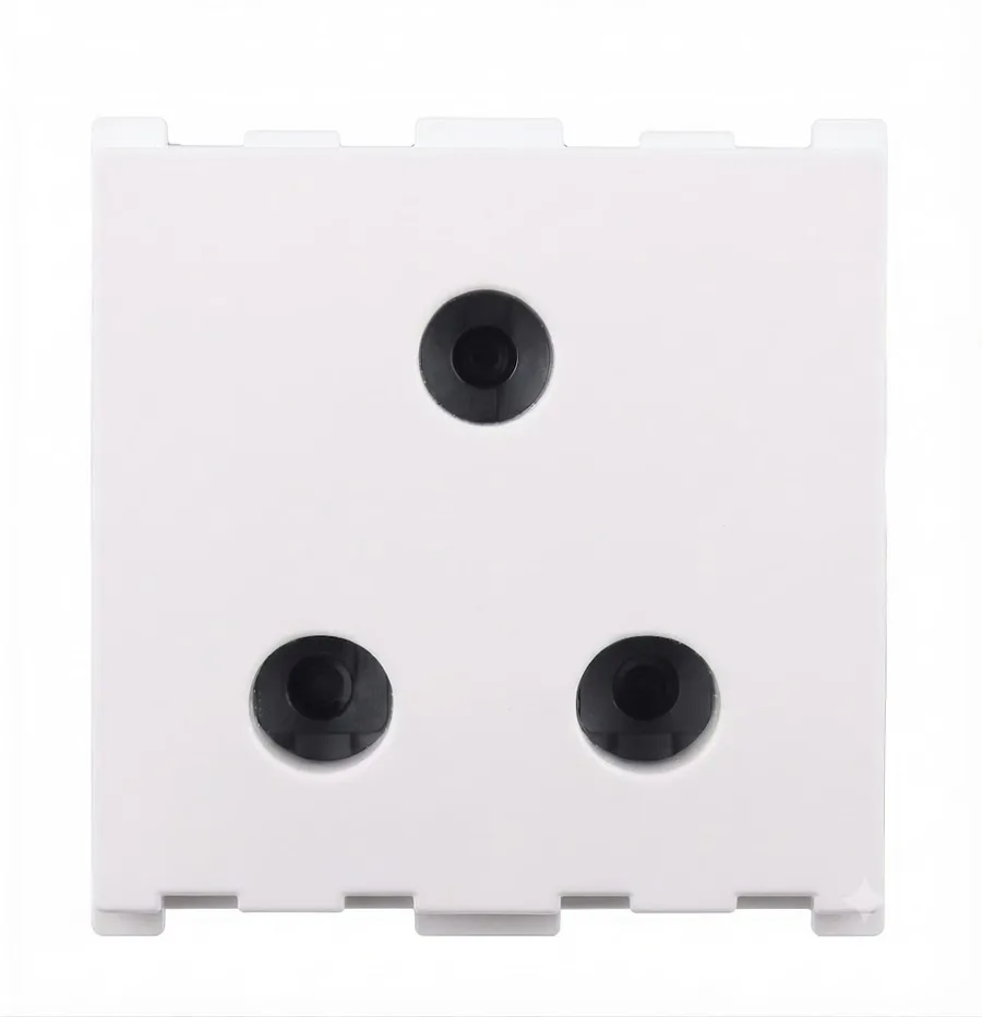 Anchor Roma Urban 6A 3 Pin Round Socket 2 Module With Safety Shutter White (Model 66402)
