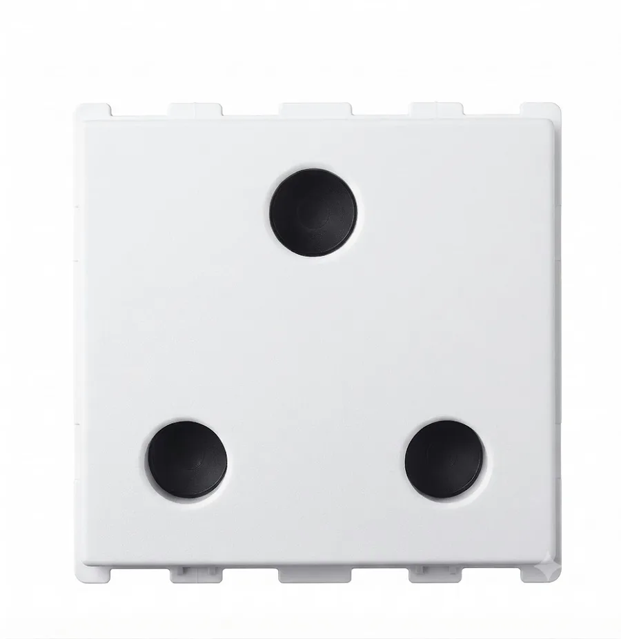 Anchor Roma Urban 16A 3 Pin Round Socket 2 Module With Safety Shutter White (Model 66404)