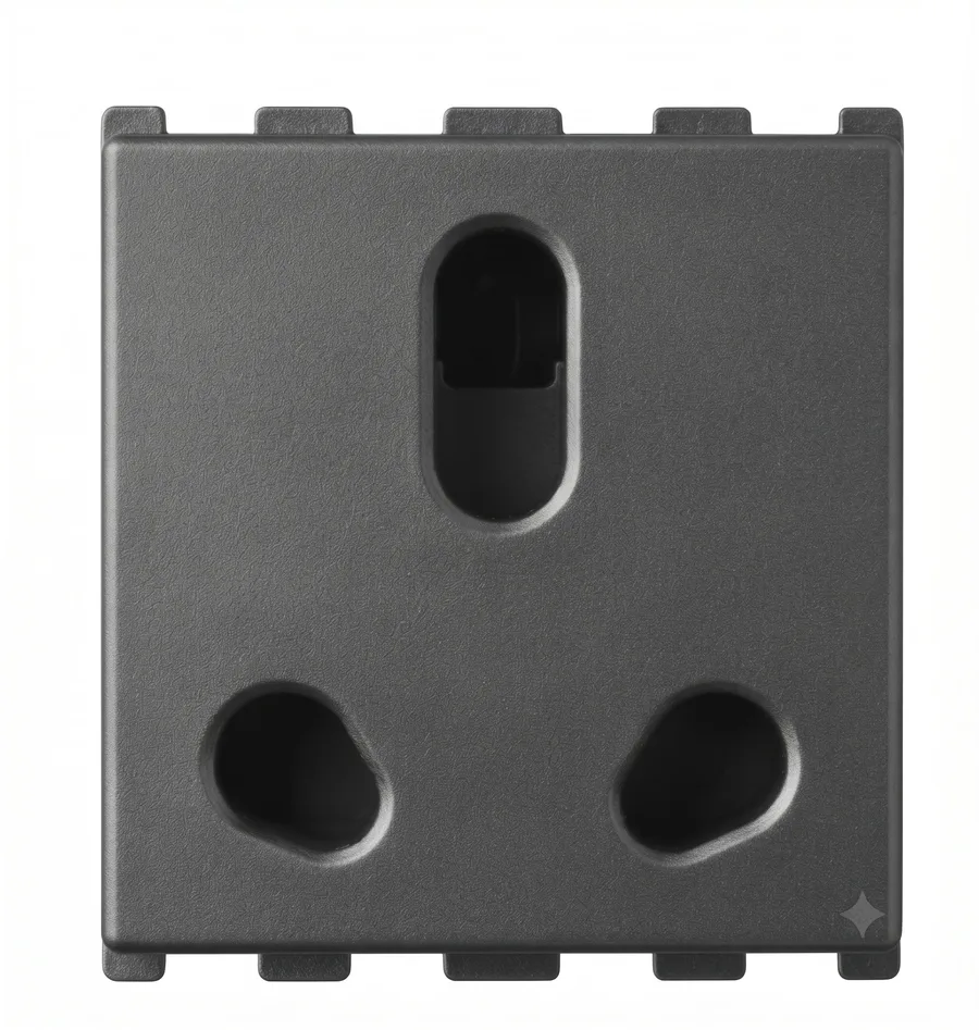 Anchor Roma Urban 6A/16A Twin Socket 2 Module With Safety Shutter Graphite Black (Model 66455GB)
