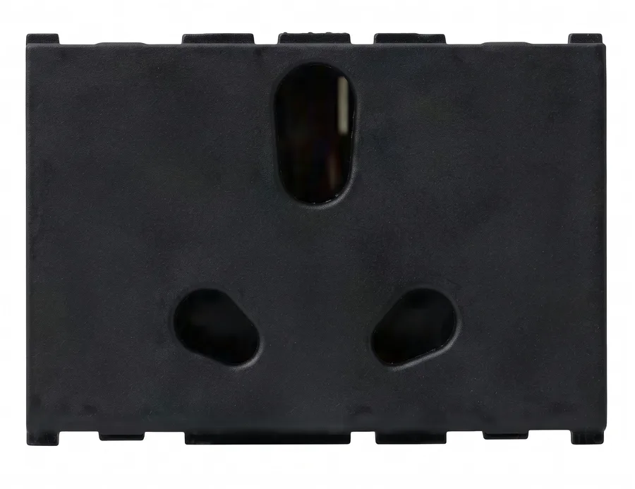 Anchor Roma Urban 6A/16A Twin Socket 3 Module With Safety Shutter Black (Model 66406B)