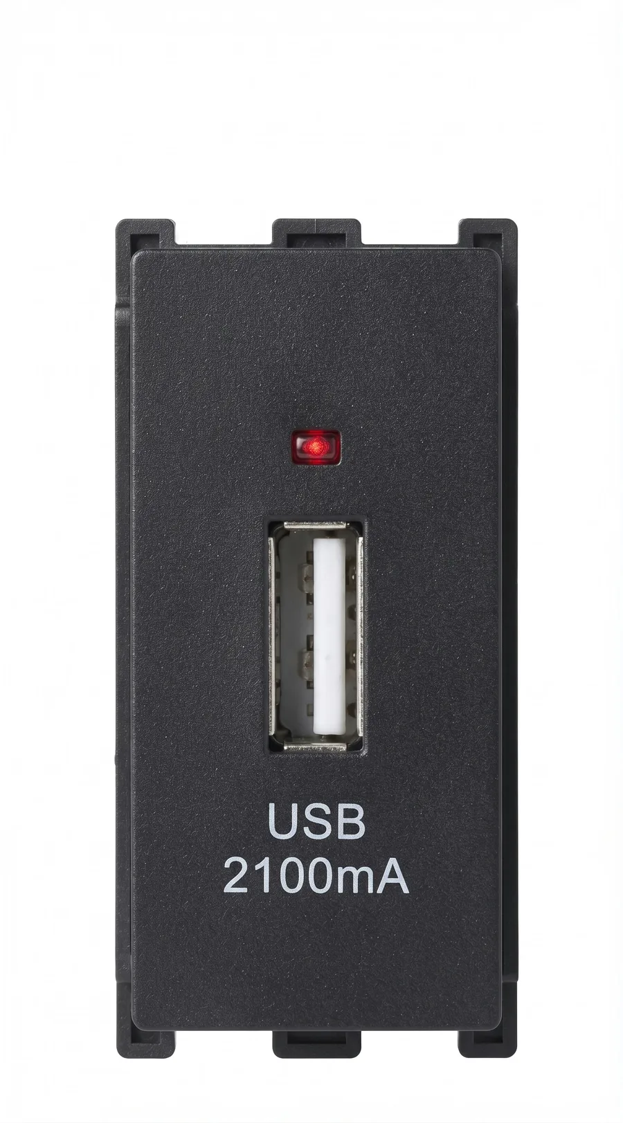 Anchor Roma Urban USB-A Charger Single Port 2.1A 5V DC 1 Module Black (Model 66715B)