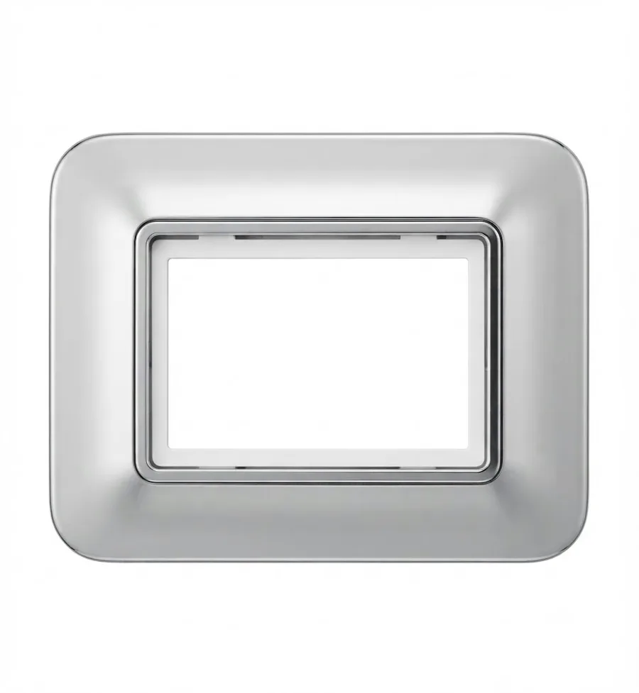 Anchor Roma Urban Hue 3 Module Colour Plate With Collar Chrome White (Model 66803CWH)