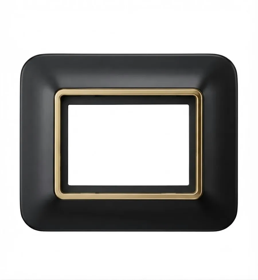 Anchor Roma Urban Hue 16 Module Colour Plate With Collar Gold Black (Model 66816GBC)