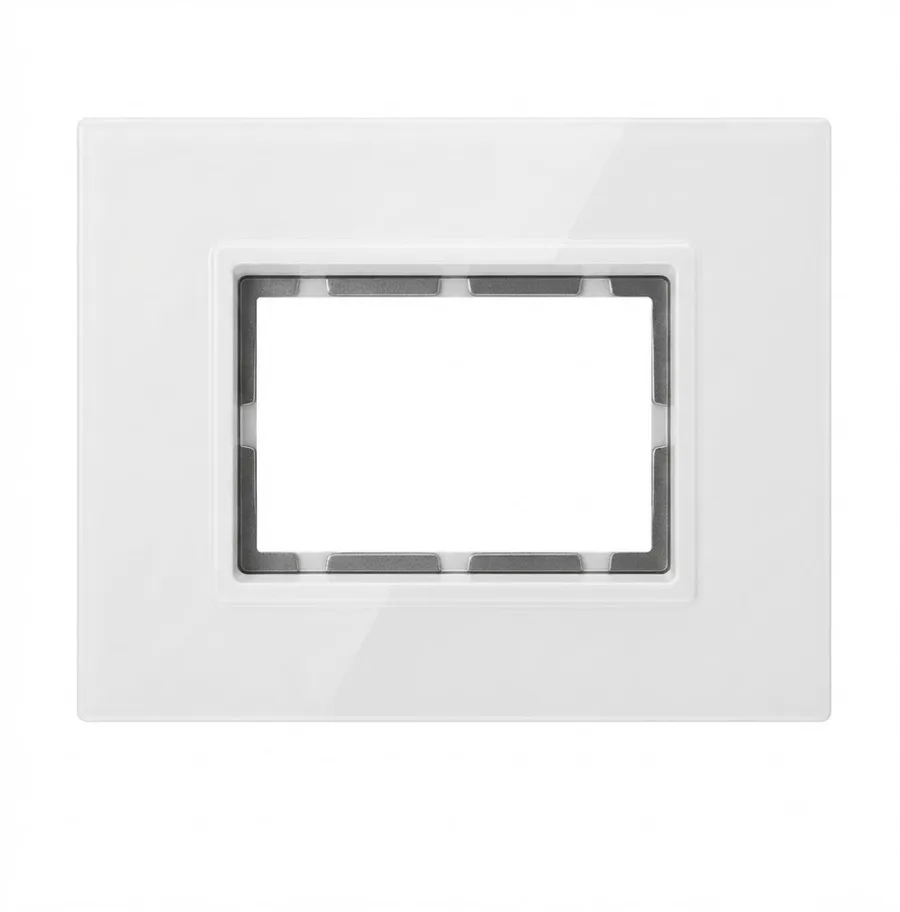 Anchor Roma Urban Clear 4 Module Glass Plate Without Collar Pure White (Model 66904GPWCL)