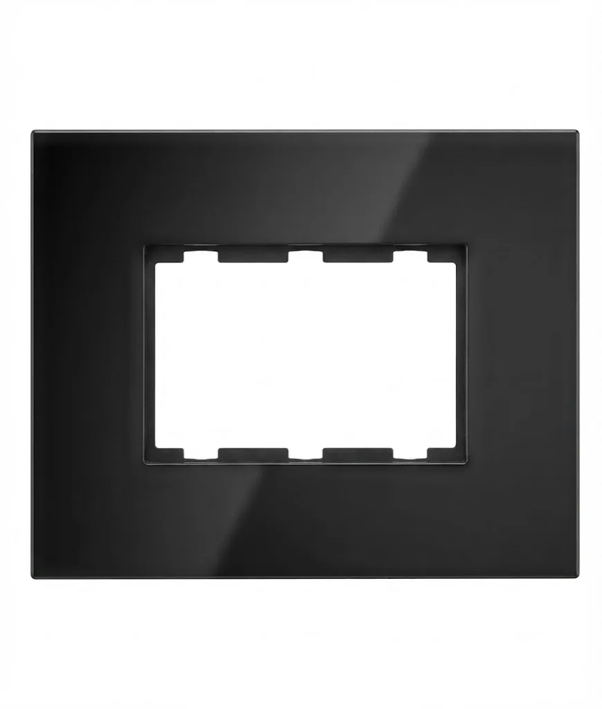 Anchor Roma Urban Clear 18 Module Glass Plate Without Collar Space Black (Model 66918GSBCL)