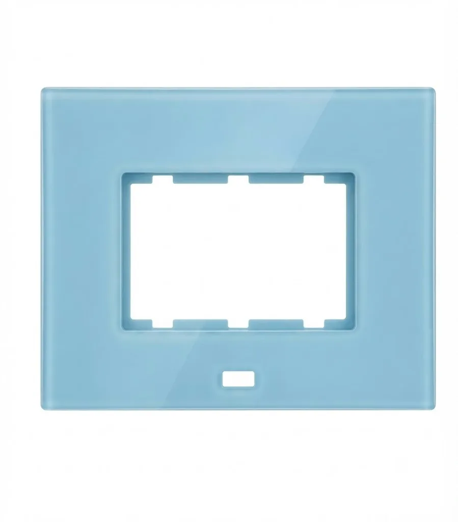 Anchor Roma Urban Clear 8 Module Square Glass Plate Without Collar Aqua Blue (Model 66988GABCL)
