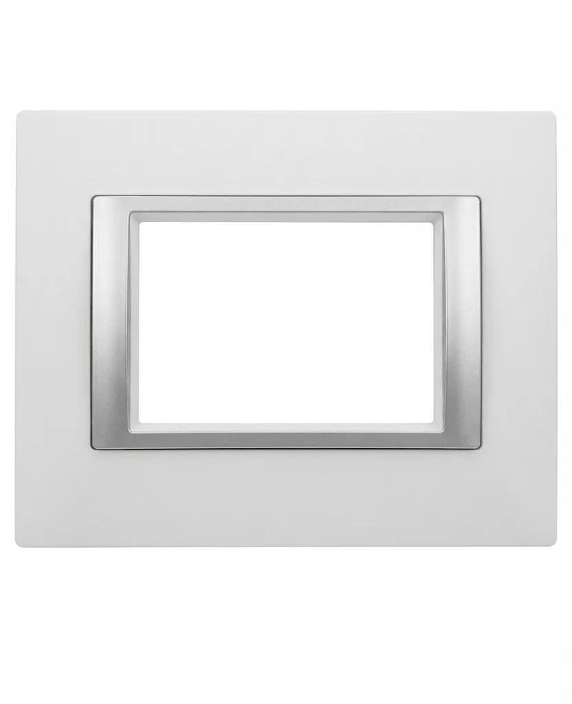 Anchor Roma Urban Clear 18 Module Glass Plate With Chrome Collar Pure White (Model 66918GPW)