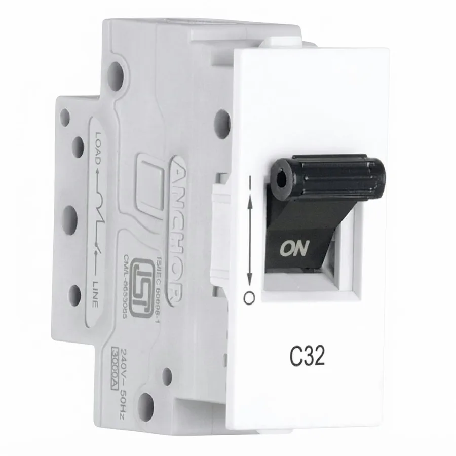 Anchor Roma Urban Mini Modular 6A SP C-Curve MCB White (Model 66151)