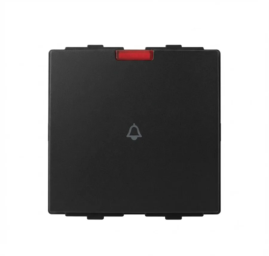 Anchor Tiona 6A 1 Way Bell Push with Indicator 2 Module Black (Model 86233B)
