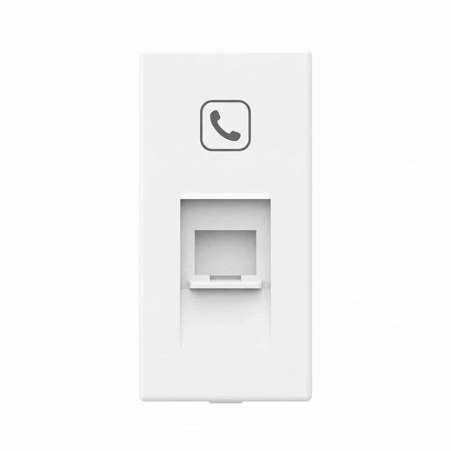 Anchor Tiona RJ11 Telephone Jack with Shutter 1 Module White (Model 86450)