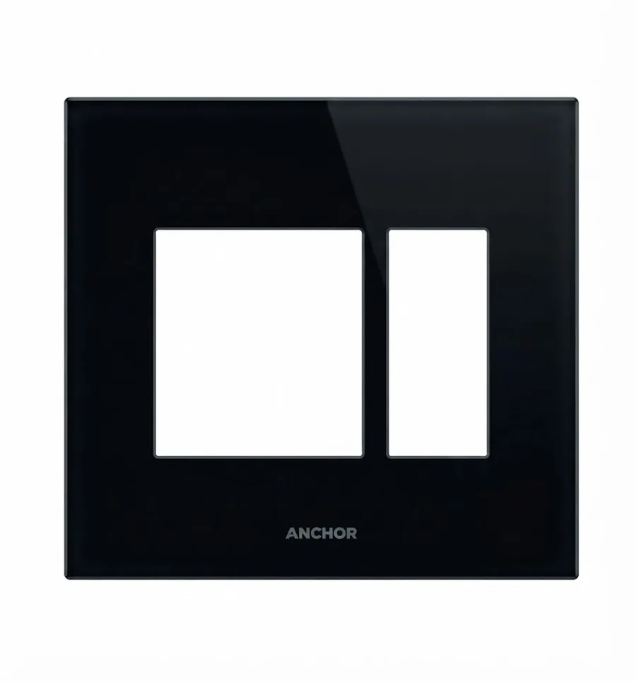 Anchor Tiona Glass Modular Plate 12 Module Rich Black (Model 86812GRB)