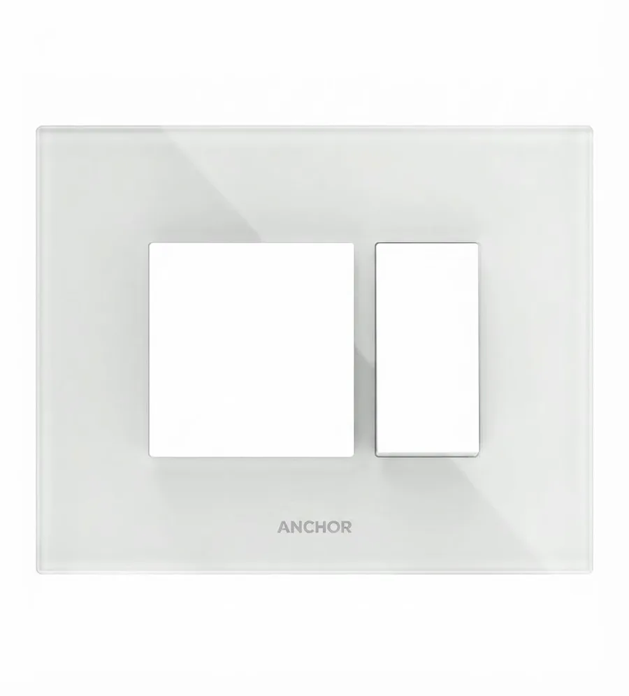 Anchor Tiona Glass Modular Plate 18 Module Shimmer White (Model 86818GSW)