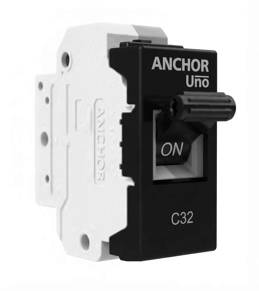 Anchor Tiona 10A SP C Curve Mini MCB Black (Model 86152B)