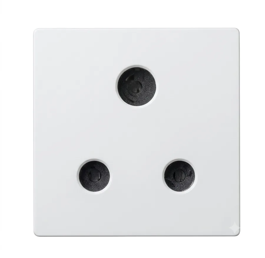 Anchor Ziva White 6A 3 Pin Round Socket without Shutter 2 Module ISI (Model 68208)