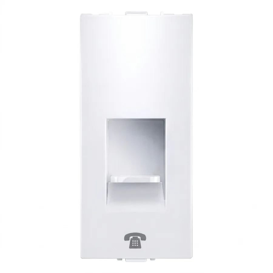 Anchor Ziva White RJ11 Tel Jack with Shutter 1 Module (Model 68610)