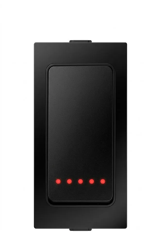 Anchor Ziva Black 16A 1Way Switch with Indicator 1 Module (ISI) 200W SBL Load (Model 68077B)