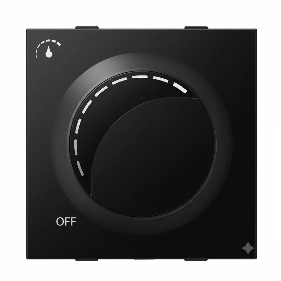 Anchor Ziva Black 650W Dimmer 2 Module (For Incandescent Lamp) (Model 68402B)