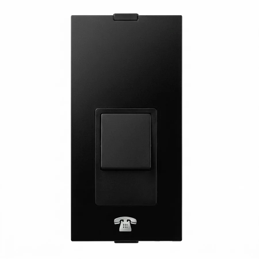 Anchor Ziva Black RJ11 Tel Jack with Shutter 1 Module (Model 68610B)