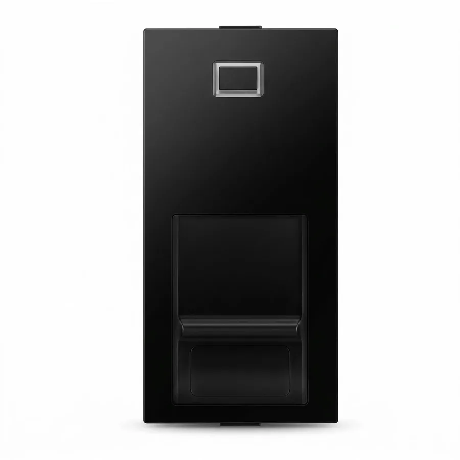 Anchor Ziva Black RJ45 Computer Jack Cat6 1 Module (Model 68622B)