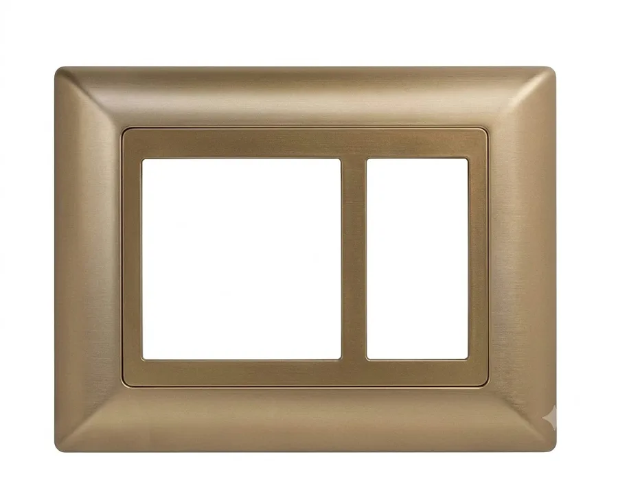 Anchor Ziva Brass Cover Plate with Base Frame 8 Module Vertical (Model 68988BR)