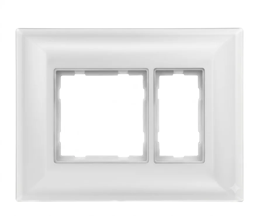 Anchor Ziva White Cover Plate with Chrome Collar 6 Module (Model 68906-C)