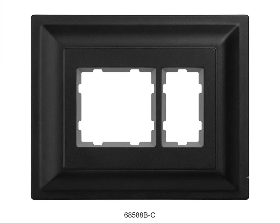 Anchor Ziva Black Plate for Wooden Box 8 Module Vertical (Model 68588B-C)