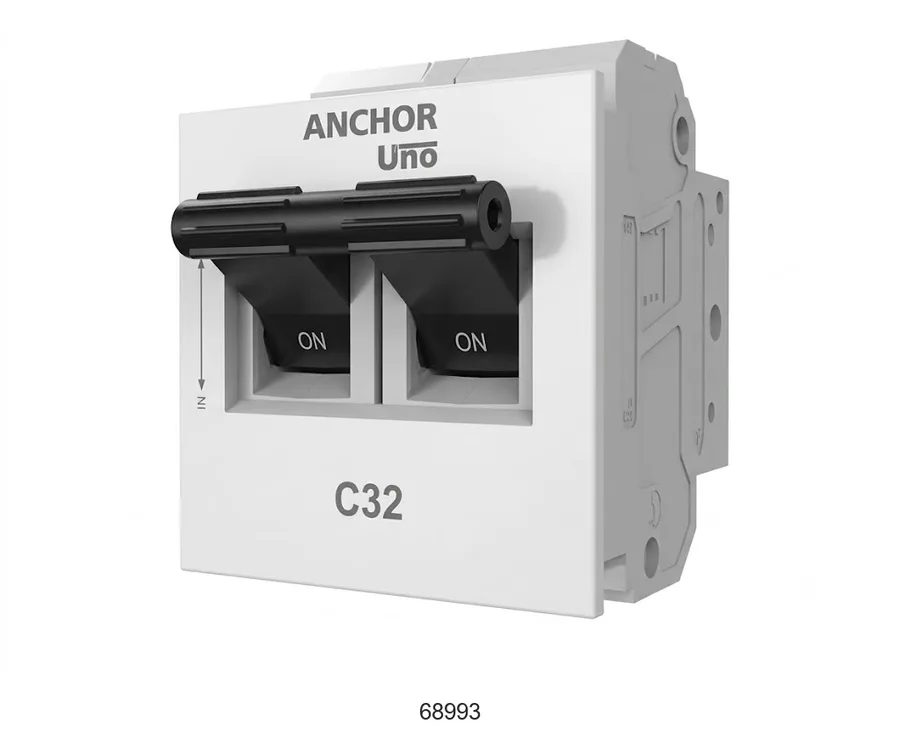 Anchor Ziva White 25A DP C Mini MCB (Model 68993)